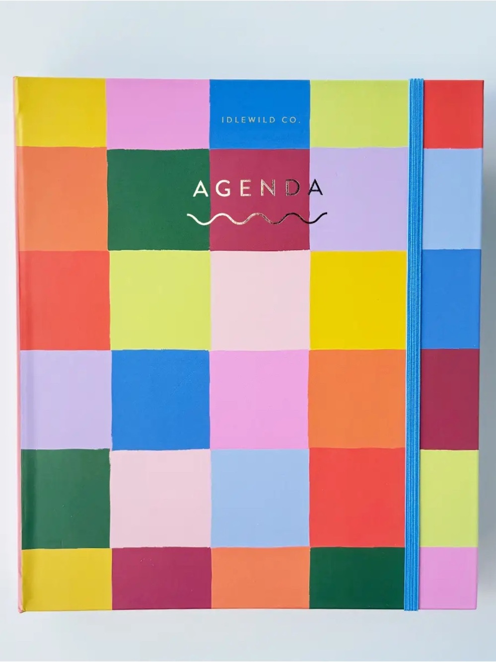 Idlewild Co Multicolor Checkered Agenda Notebook - Bright Blue Elastic
